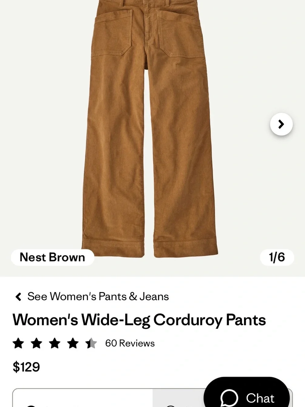 Patagonia Wide Leg Pants in Light Tan/Cream